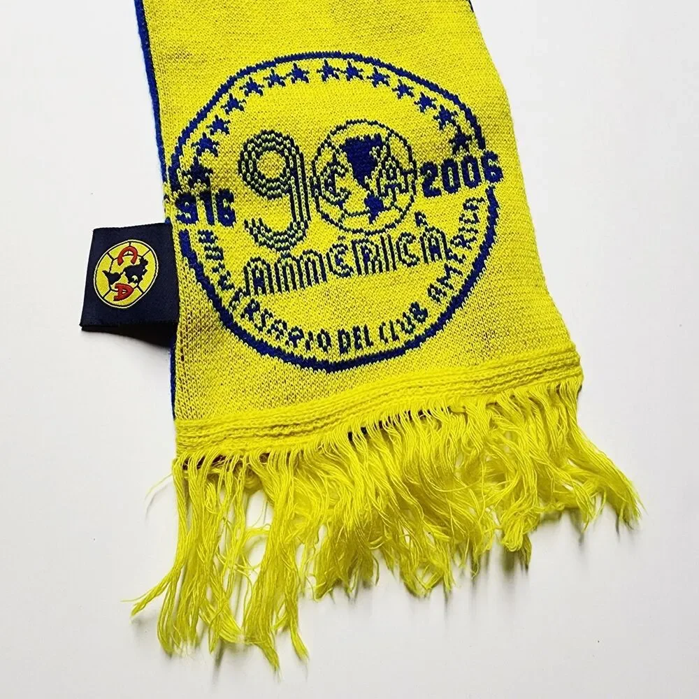 Authentic Club America 2006 90 Años Years Scarf Double Sided Bufanda Vtg SKRFA